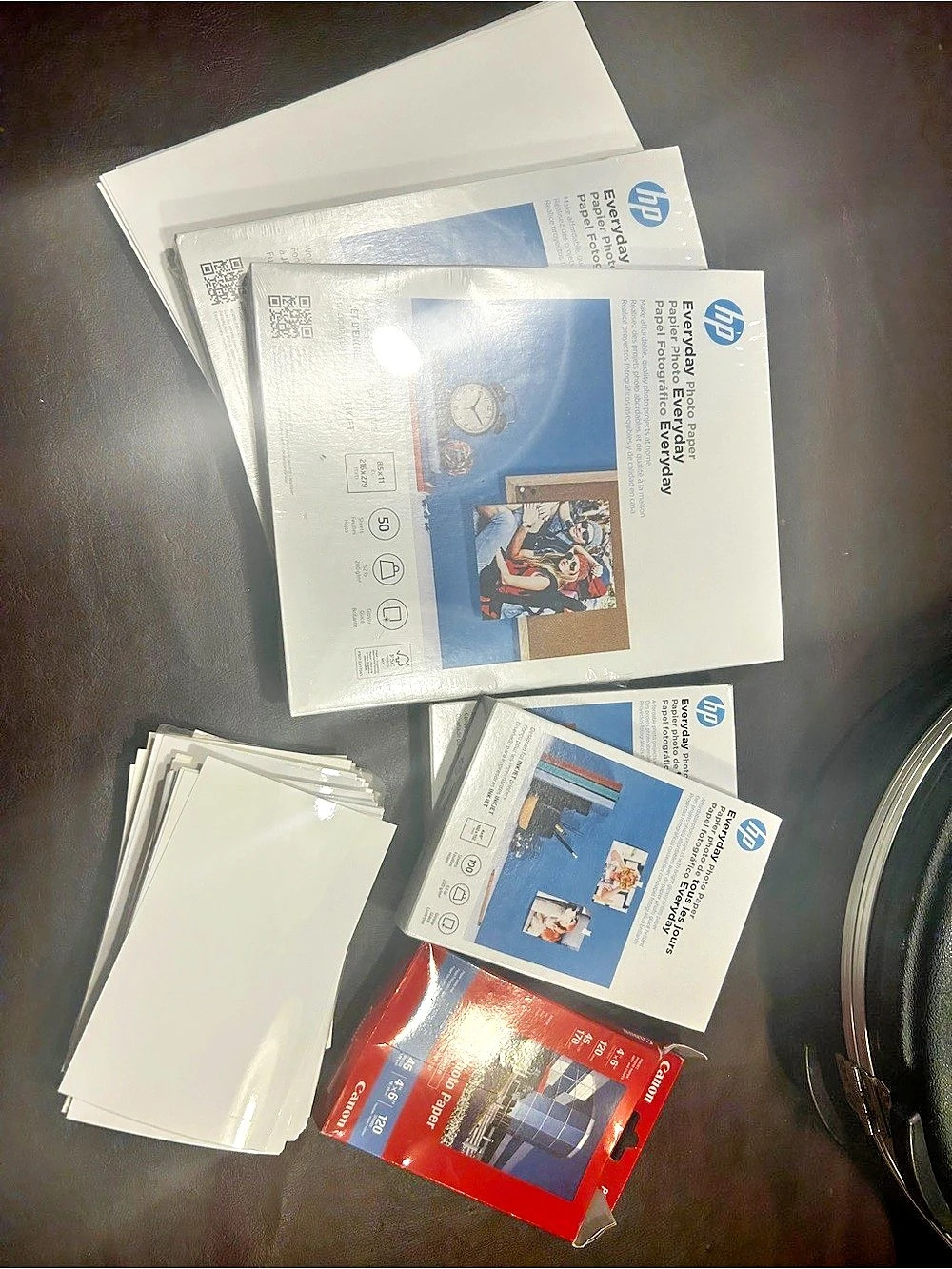 2 packs of 8.5 x 11 HP Everyday Photo Paper Pack & 2 packs of 4 x 6 paper & more